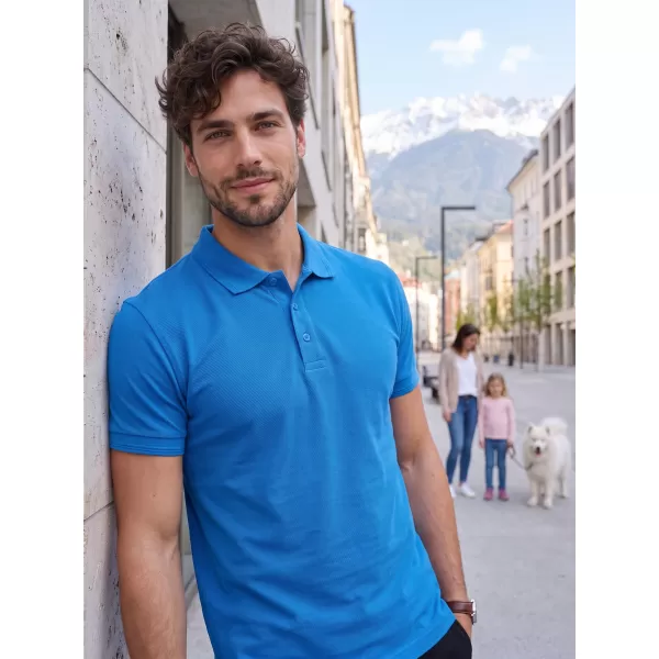  Herren-T-Shirt mit Kragen ALTISPORT NoPrint NP/ALM302 SCHNORCHEL BLAU 