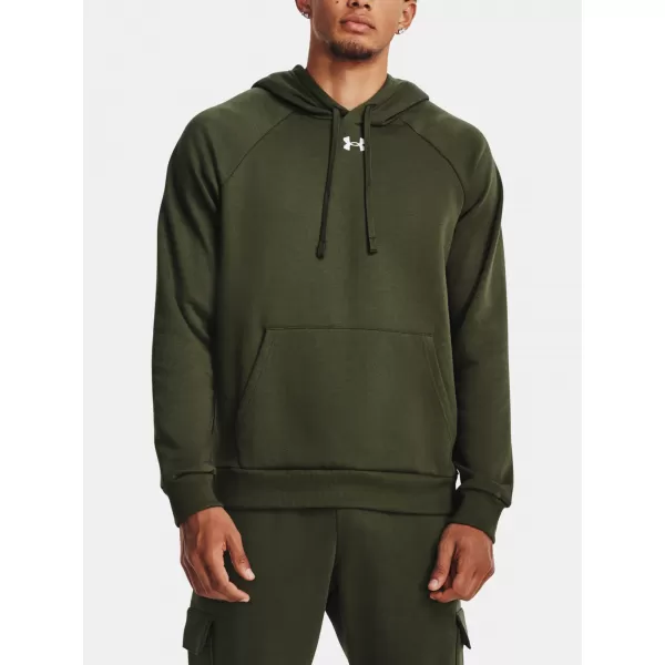  Herren-Sweatshirt UNDER ARMOUR RIVAL FLEECE HOODIE 1379757-390 GRÜN 