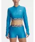 Damen-T-Shirt UNDER ARMOUR HEATGEAR RIB 1/4 ZIP LS 1388692-453 BLAU