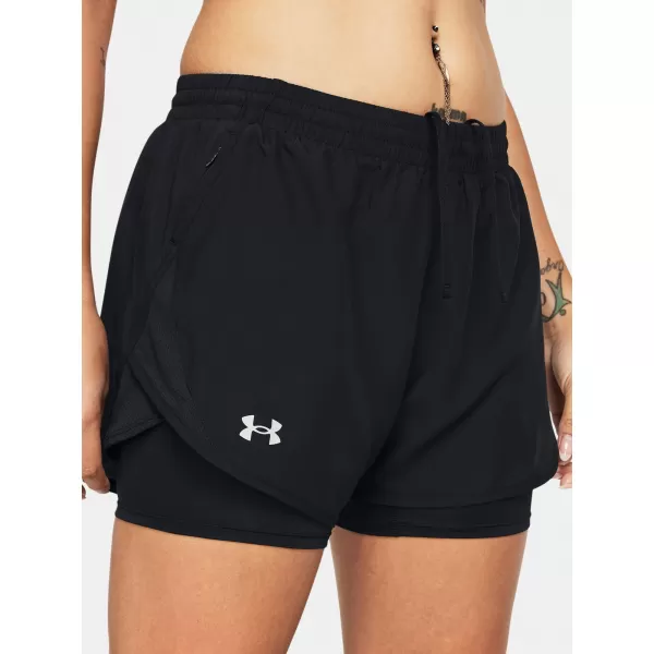  Damen-Shorts UNDER ARMOUR FLY BY 2-IN-1 SHORTS 1382440-001 SCHWARZ 