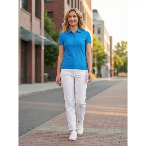  Damen-T-Shirt mit Kragen ALTISPORT NoPrint NP/ALW012 SCHNORCHEL BLAU 