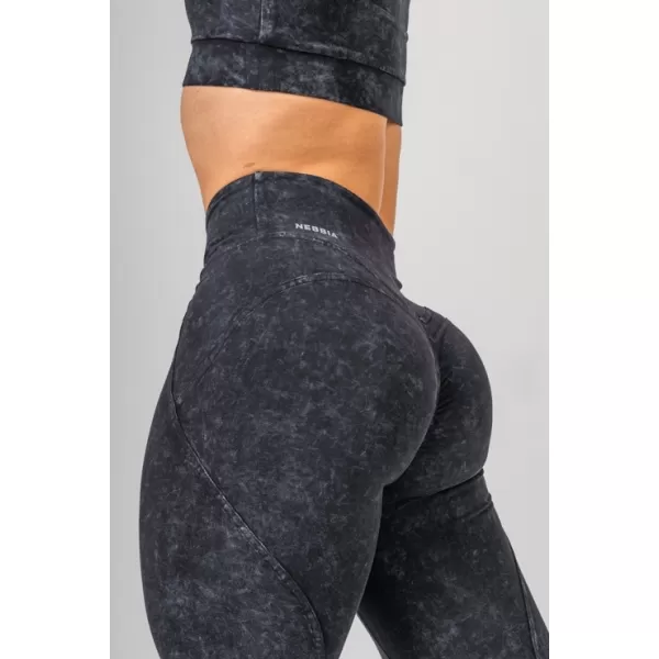  Gewaschene Leggings mit hoher Taille GYM WARRIOR 776 SCHWARZ Nebbia 