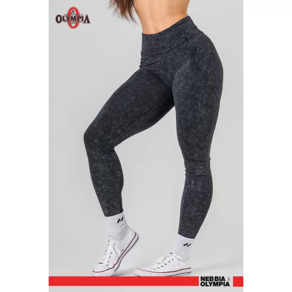  Gewaschene Leggings mit hoher Taille GYM WARRIOR 776 SCHWARZ Nebbia 