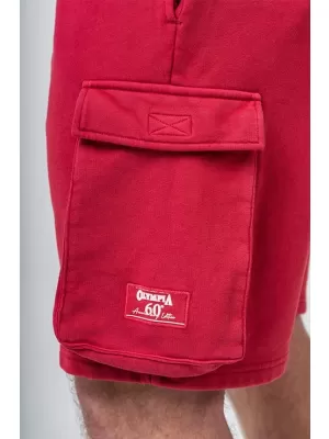 Gewaschene, lockere Cargo-Shorts LEGACY 787 RED Nebbia