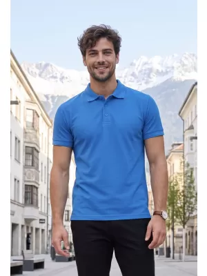 Herren-T-Shirt mit Kragen ALTISPORT NoPrint NP/ALM302 SCHNORCHEL BLAU