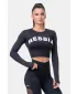 Sports HERO Langarm-Crop-Top 585 BLACK Nebbia