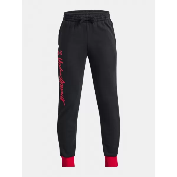  Jogginghose für Jungen UNDER ARMOUR RIVAL FLEECE SCRIPT JGRS 1379789-001 SCHWARZ 