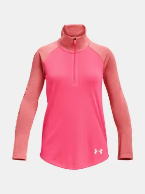 Mädchen-T-Shirt UNDER ARMOUR TECH GRAPHIC 1/2 ZIP 1377586-683 ROSA