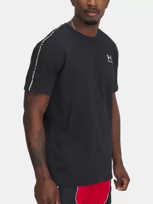 Herren-T-Shirt UNDER ARMOUR ICON HWT TEE TAPING 1390300-001 SCHWARZ