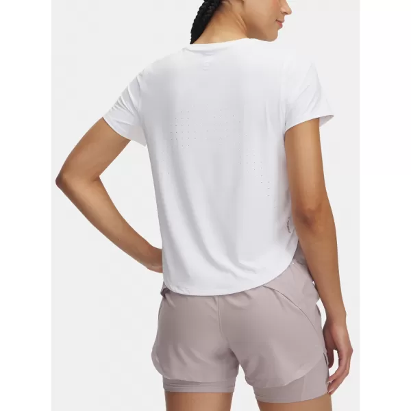  Damen-T-Shirt UNDER ARMOUR LAUNCH ELITE SHORTSLEEVE 1389564-100 WEIß 