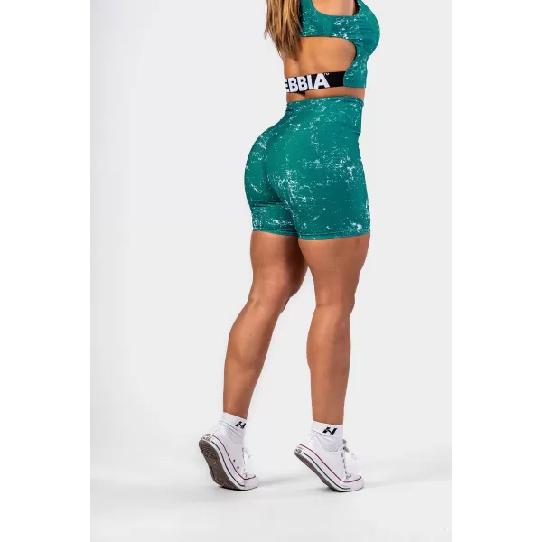  HAMMIES 615 GRÜN Nebbia hoch taillierte 5-Zoll-Leggings-Shorts 