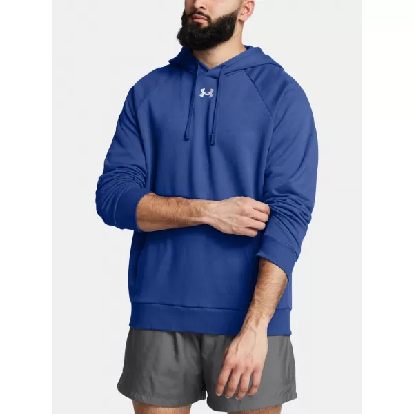  Herren-Sweatshirt UNDER ARMOUR RIVAL FLEECE HOODIE 1379757-432 BLAU 