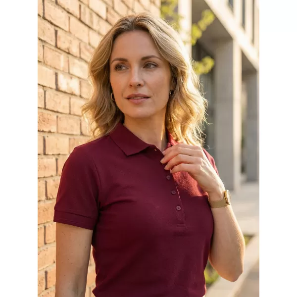  Frauen t -Shirt mit Kragen ALTISPORT NoPrint NP/ALW012 GRANAT 