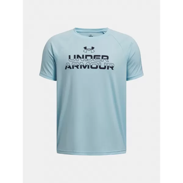  T-Shirt für Jungen UNDER ARMOUR TECH SPLIT WORDMARK SS 1383010-494 BLAU 