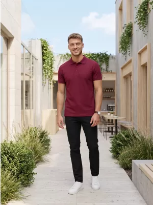 Herren t -Shirt mit einem Kragen ALTISPORT NoPrint NP/ALM302 GRANAT