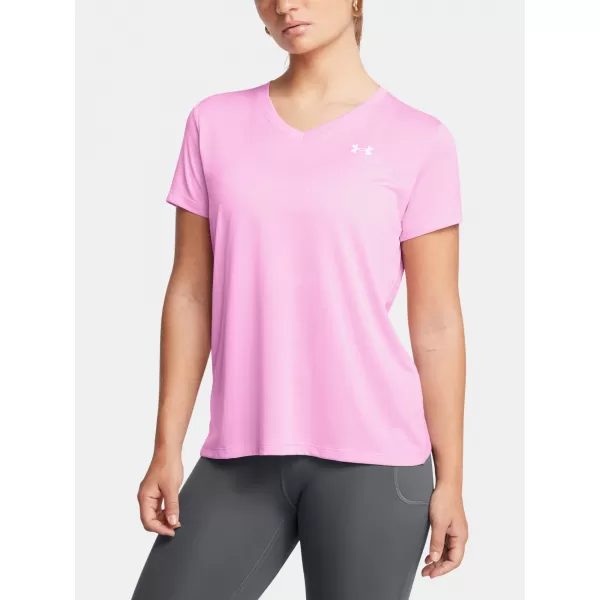  Damen-T-Shirt UNDER ARMOUR TECH SSV- TWIST 1384227-638 ROSA 