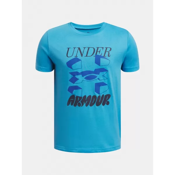  T-Shirt für Jungen UNDER ARMOUR B SPLIT BIG LOGO SS 1390003-452 BLAU 