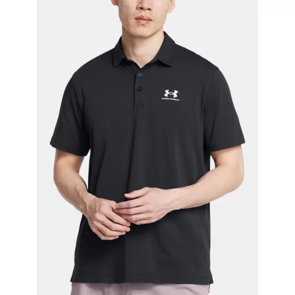  Herren-T-Shirt UNDER ARMOUR ICON POLO 1386608-001 SCHWARZ 
