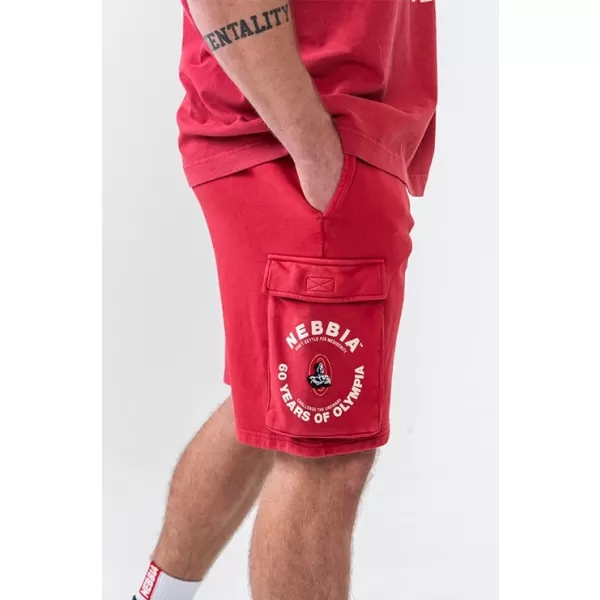  Gewaschene, lockere Cargo-Shorts LEGACY 787 RED Nebbia 