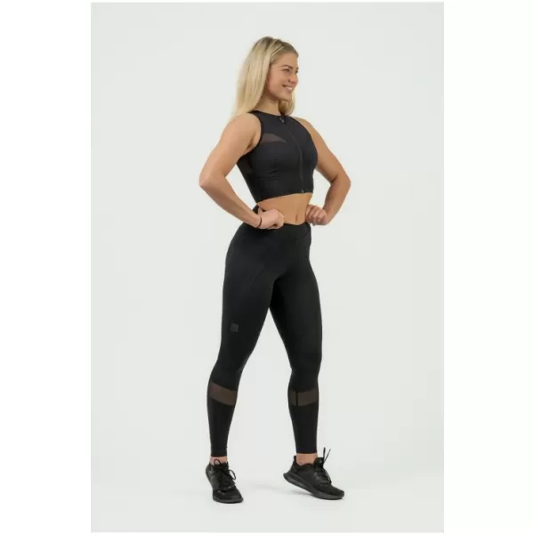  Damen-Crop-Top mit hohem Halt INTENSE Mesh 842 BLACK Nebbia 