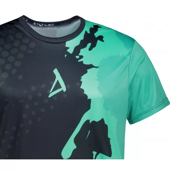  Männer funktionaler T -Shirt Premium ALTISPORT VOJ/ALM112TR01 SCHWARZ-TYRKYS 