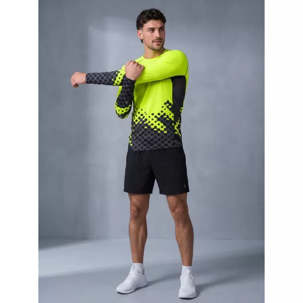  Funktionelle Kompression t -Shirt von Männern mit langarmiger Prämie ALTISPORT VOJ/ALM109TR03 FLUO GELB 