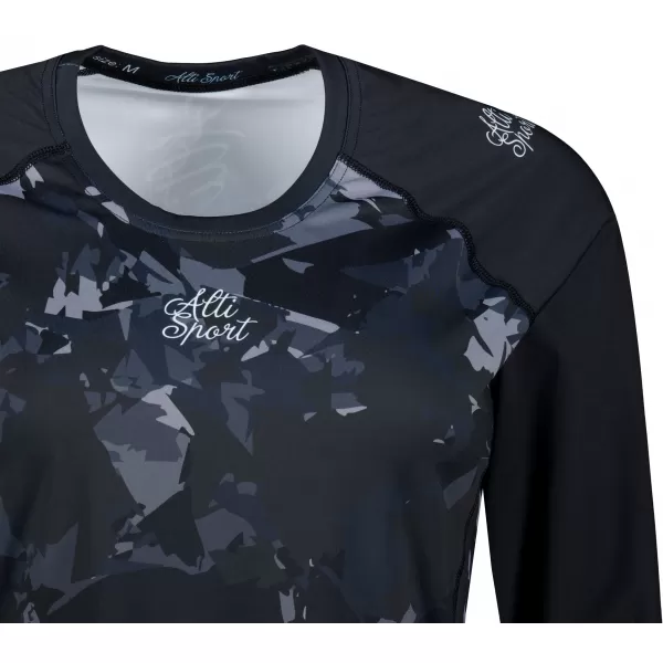  Frauen funktionales t -Shirt mit langen Ärmeln Premium ALTISPORT VOJ/ALW110TR03 SCHWARZ 