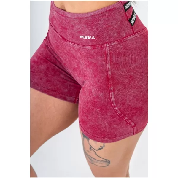  Gewaschene Leggings-Shorts mit hoher Taille HERITAGE 780 RED Nebbia 
