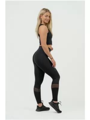 Damen-Crop-Top mit hohem Halt INTENSE Mesh 842 BLACK Nebbia