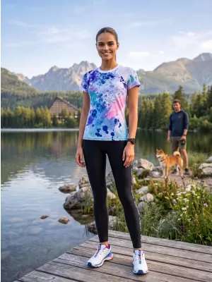 Hochwertiges Funktions-T-Shirt für Damen ALTISPORT VOJ/ALW055TR01 LILA/BLAU