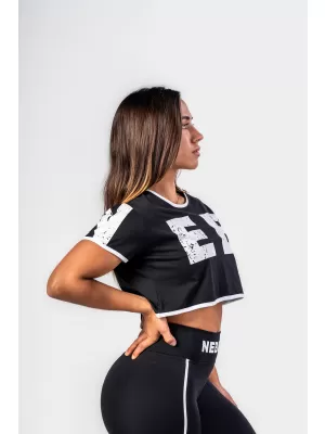 Crop-Top-T-Shirt GAME ON 610 SCHWARZ Nebbia