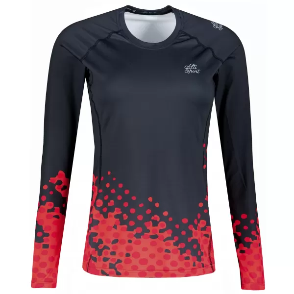  Frauen funktionales t -Shirt mit langen Ärmeln Premium ALTISPORT VOJ/ALW109TR03 ROTSCHWARZ 