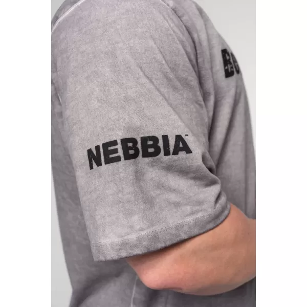  Schweres T-Shirt aus ausgewaschener Baumwolle GRIND 370 LIGHT GREY Nebbia 