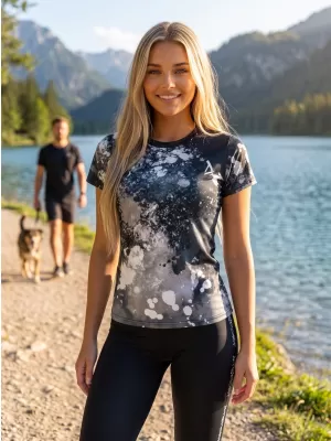 Hochwertiges Funktions-T-Shirt für Damen ALTISPORT VOJ/ALW055TR01 SCHWARZ UND WEIß