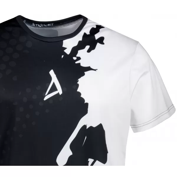 Männer funktionaler T -Shirt Premium ALTISPORT VOJ/ALM112TR01 SCHWARZ-WEIß 