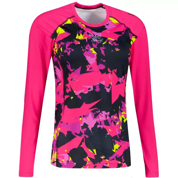  Frauen funktionales t -Shirt mit langen Ärmeln Premium ALTISPORT VOJ/ALW110TR03 PINK -BLACK 