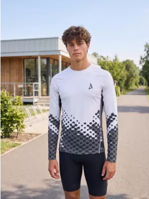 Funktionelle Kompression t -Shirt von Männern mit langarmiger Prämie ALTISPORT VOJ/ALM109TR03 WEIß
