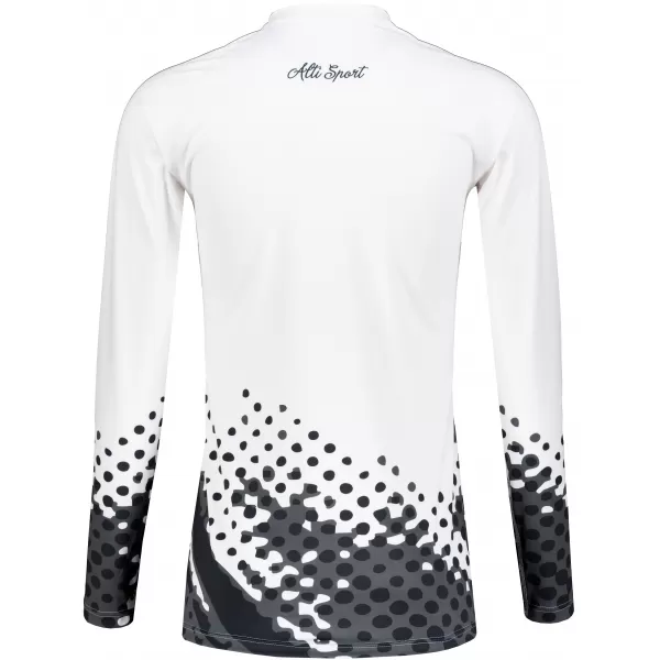  Frauen funktionales t -Shirt mit langen Ärmeln Premium ALTISPORT VOJ/ALW109TR03 WEIß -UND -SCHWARZ 