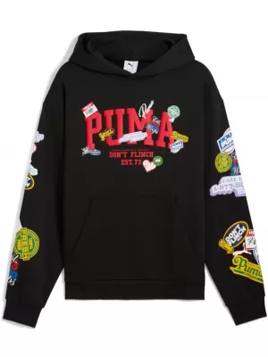 Herren -Sweatshirt PUMA HOOPERHOTLINE PULLOVER HOODIE 632827-02 SCHWARZ