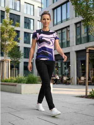 Hochwertiges Funktions-T-Shirt für Damen ALTISPORT VOJ/ALW099TR01 SCHWARZ LILA