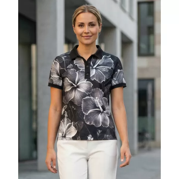  Frauenfunktional T -Shirt mit Premiumkragen ALTISPORT VOJ/ALW102TR05 SCHWARZ UND WEIß 