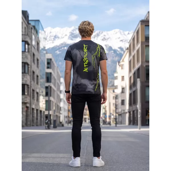  Männer funktionaler T -Shirt Premium ALTISPORT VOJ/ALM113TR01 SCHWARZFLUO GELB 