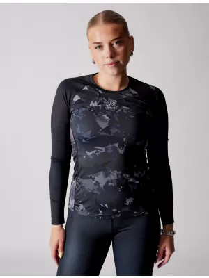 Frauen funktionales t -Shirt mit langen Ärmeln Premium ALTISPORT VOJ/ALW110TR03 SCHWARZ