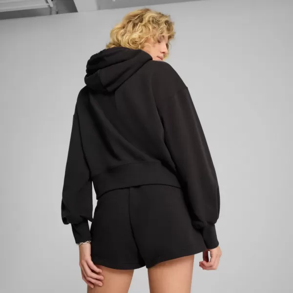  Damen Sweatshirt PUMA WARDROBE ESS RELAXED CROPPED HOODIE TR 629746-01 SCHWARZ 