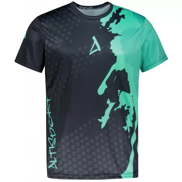  Männer funktionaler T -Shirt Premium ALTISPORT VOJ/ALM112TR01 SCHWARZ-TYRKYS 