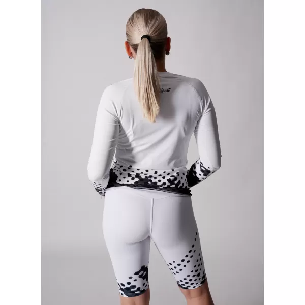  Frauen funktionales t -Shirt mit langen Ärmeln Premium ALTISPORT VOJ/ALW109TR03 WEIß -UND -SCHWARZ 