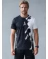 Männer funktionaler T -Shirt Premium ALTISPORT VOJ/ALM112TR01 SCHWARZ-WEIß