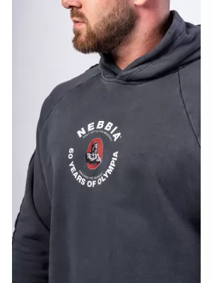 Gewaschener Kapuzenpullover HERITAGE 793 BLACK Nebbia