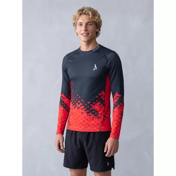  Funktionelle Kompression t -Shirt von Männern mit langarmiger Prämie ALTISPORT VOJ/ALM109TR03 ROT/SCHWARZ 