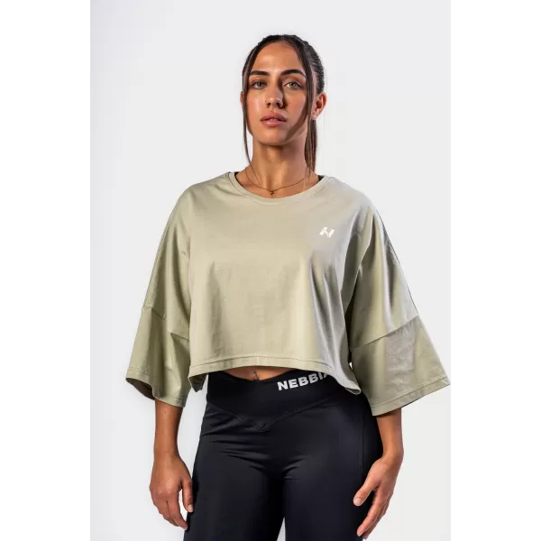  Übergroßes Crop-T-Shirt JUST FLOW 431 HELLGRÜN Nebbia 